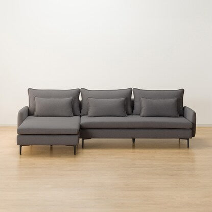 Scratch and stain resistant fabric upholstered couch with armrests (MS01 N-Shield AQ-MGY)