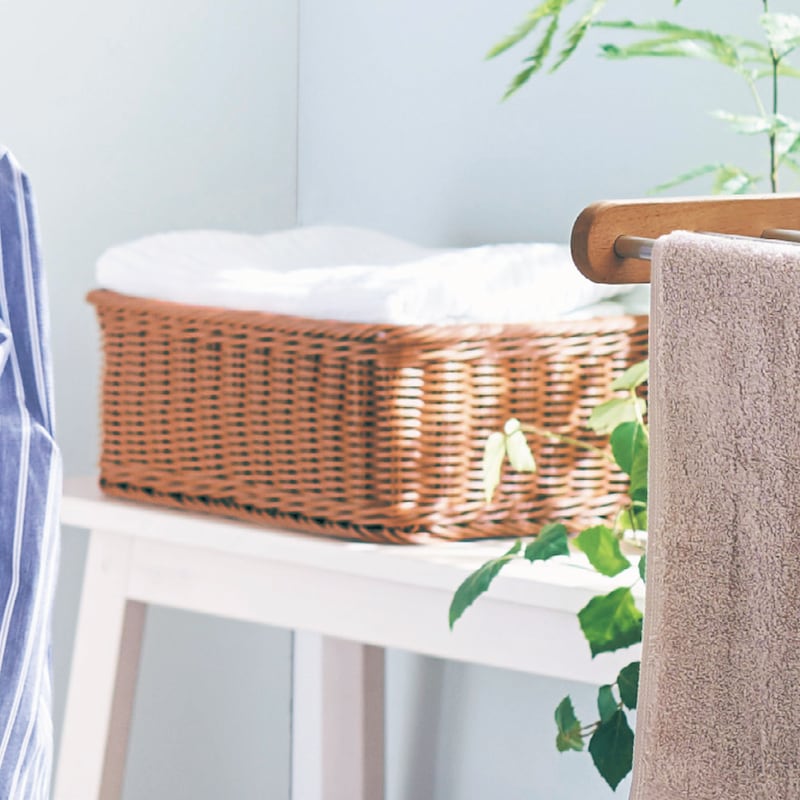 Washable rattan style storage basket M