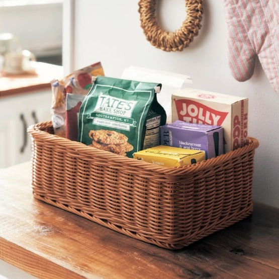 Washable rattan style storage basket M