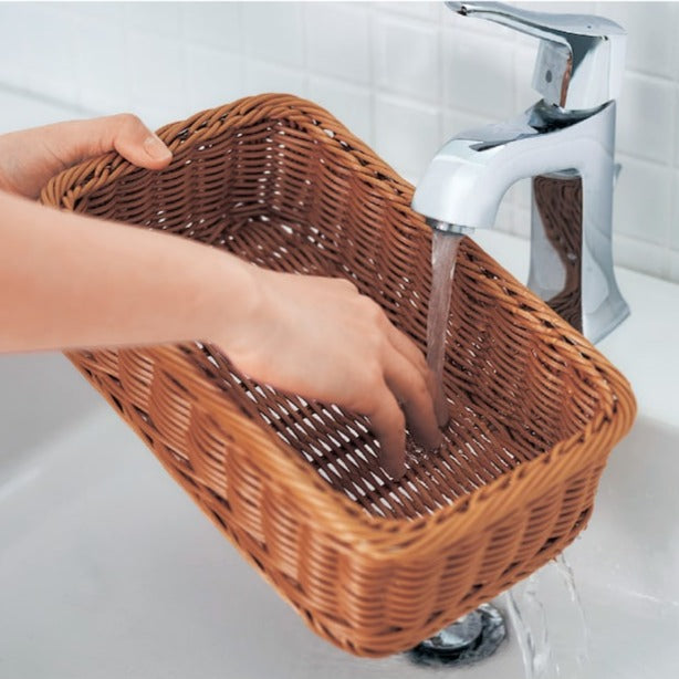 Washable rattan style storage basket M