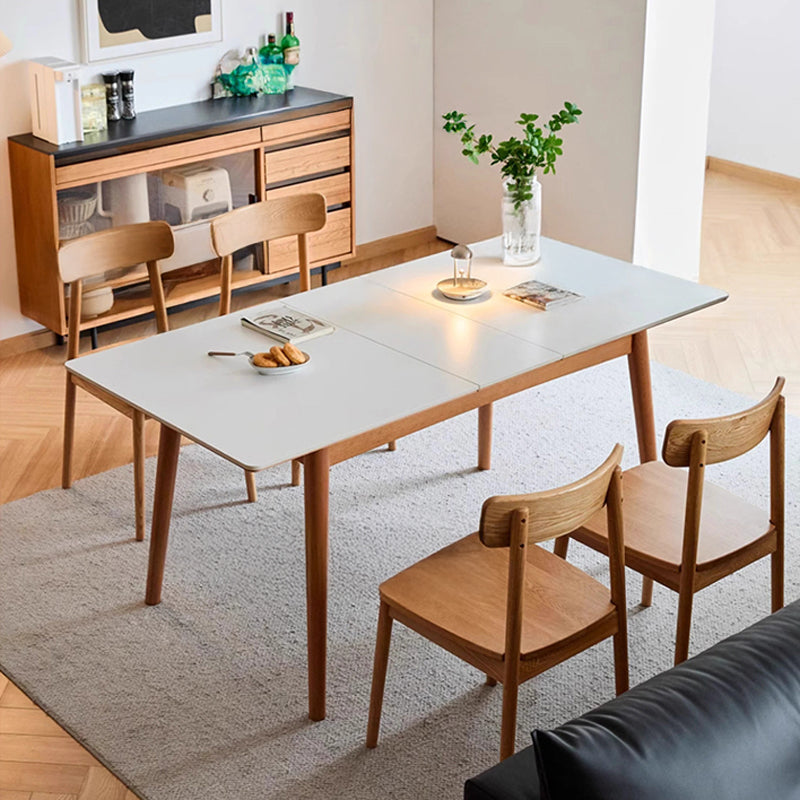 Cherry wood extendable ceramic table