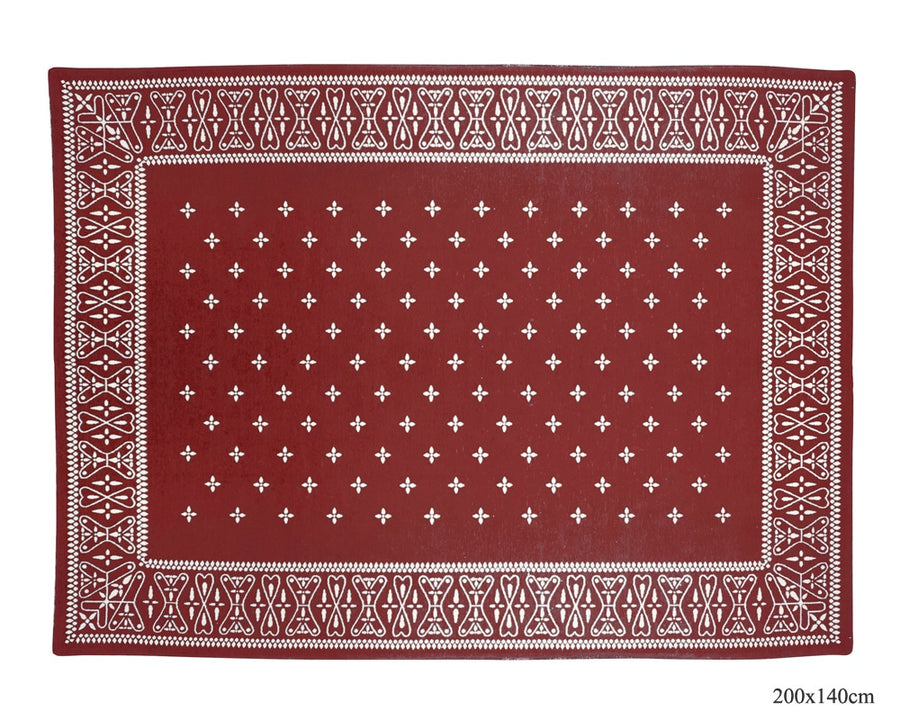 Cross Bandana Rug Burgundy クロスバンダナラグ バーガンディ 140×100cm