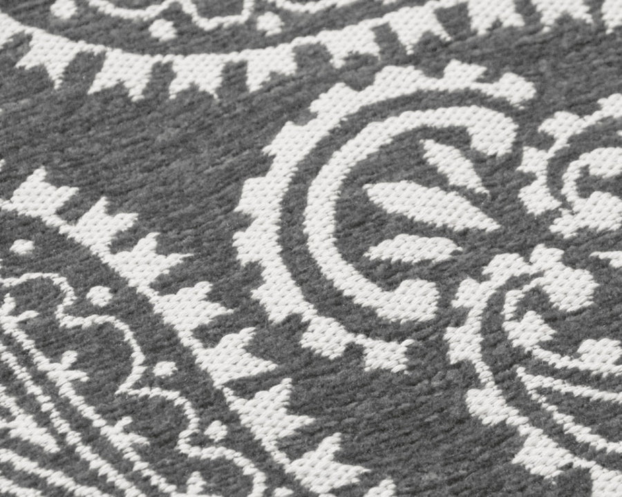 Paisley Bandana Rug Gray 180×180cm