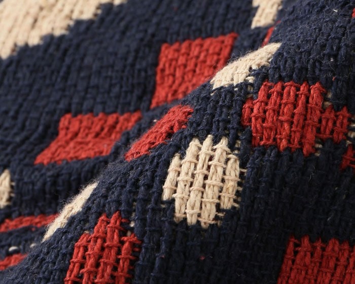 OVERSHOT RUG Navy/Red Overshot Rug