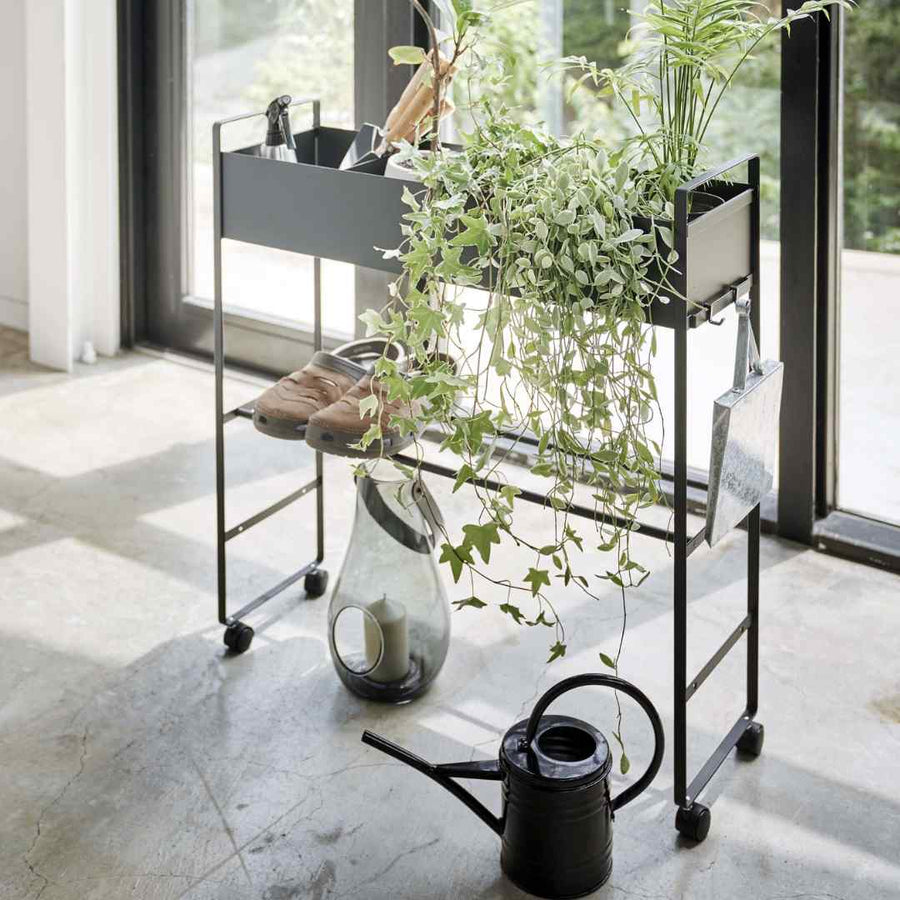 tower entrance storage rack with casters