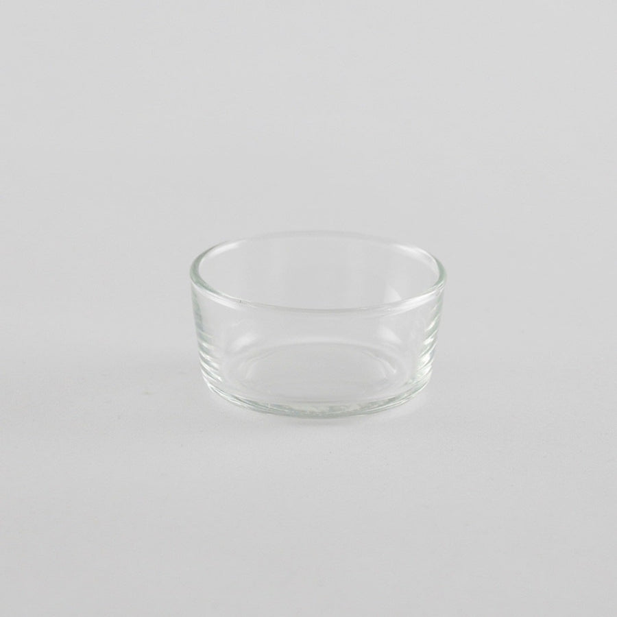Set of 3 stackable crown glass condiment dishes