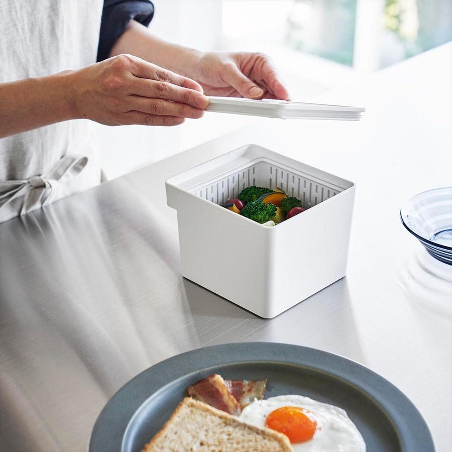 tower 電子レンジ・食洗機対応 ザル付き保存容器