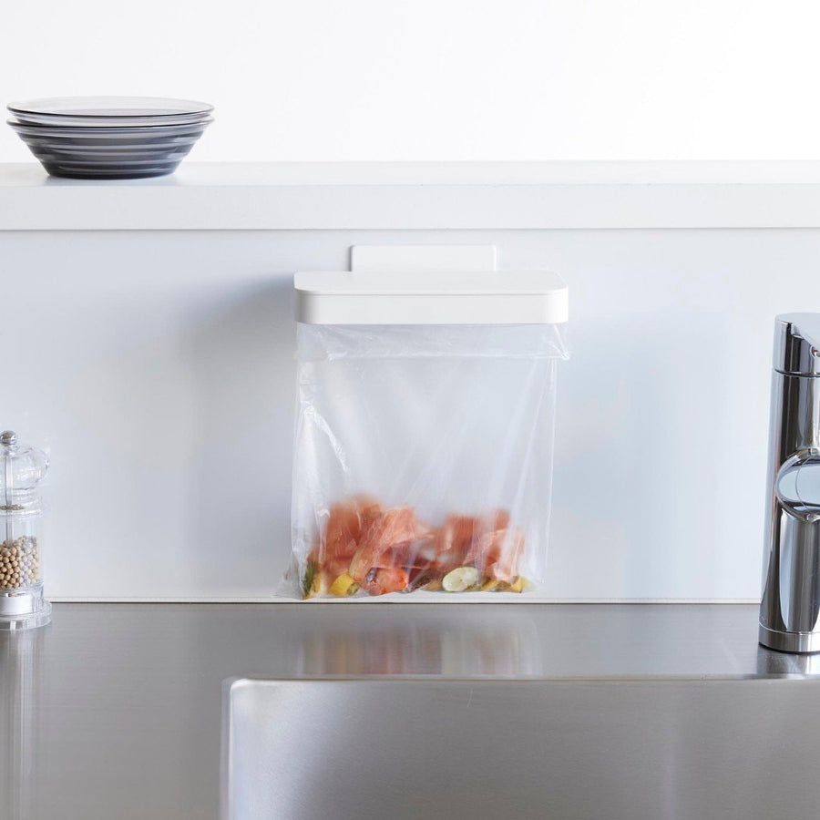 tower magnetic plastic bag holder with lid