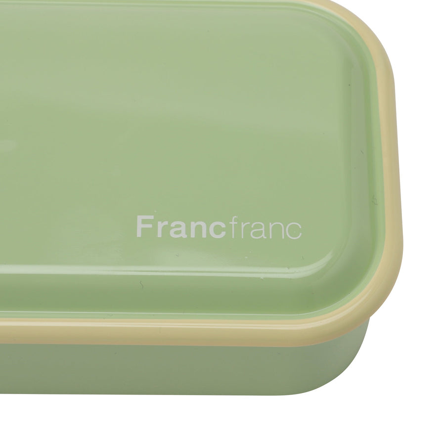 Square Lunch Box, 2 Tiers, Green