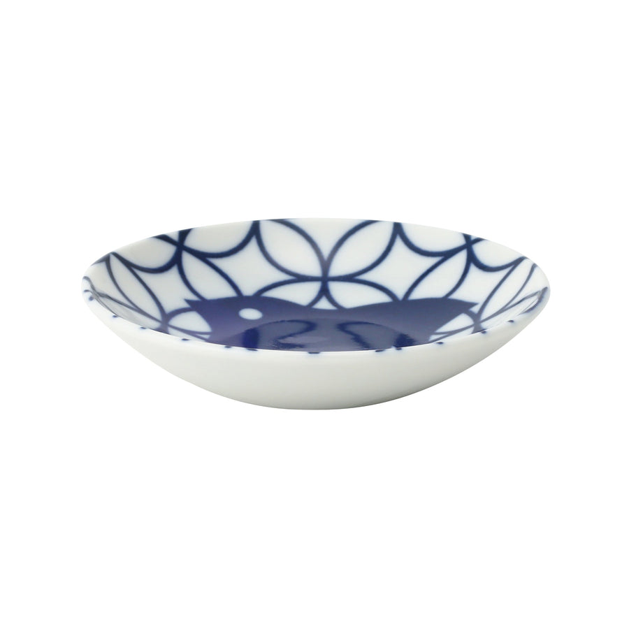 Mino ware condiment plate Shippo Chidori