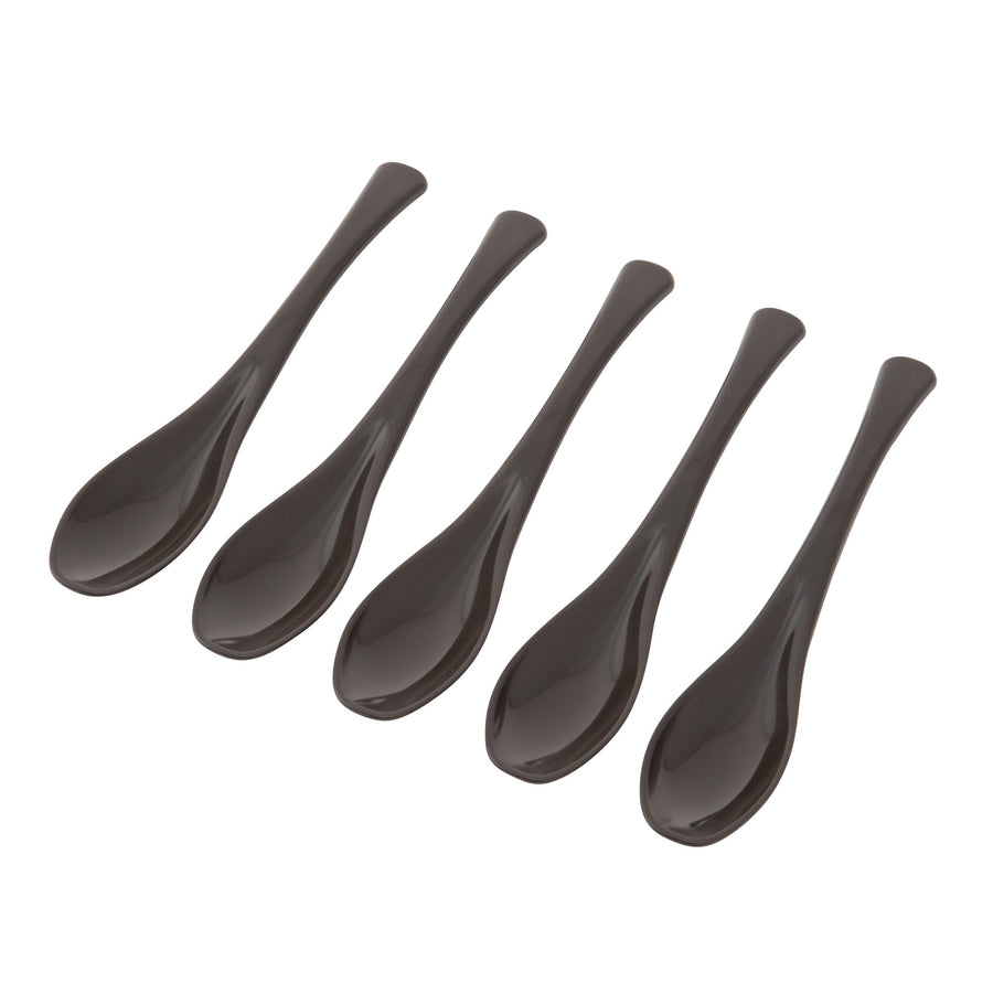 Slim PP spoon, black (set of 5)