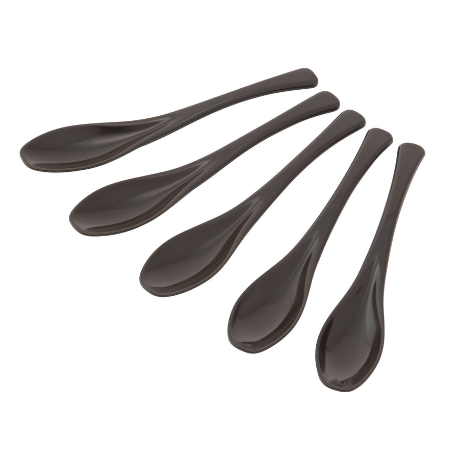 Slim PP spoon, black (set of 5)