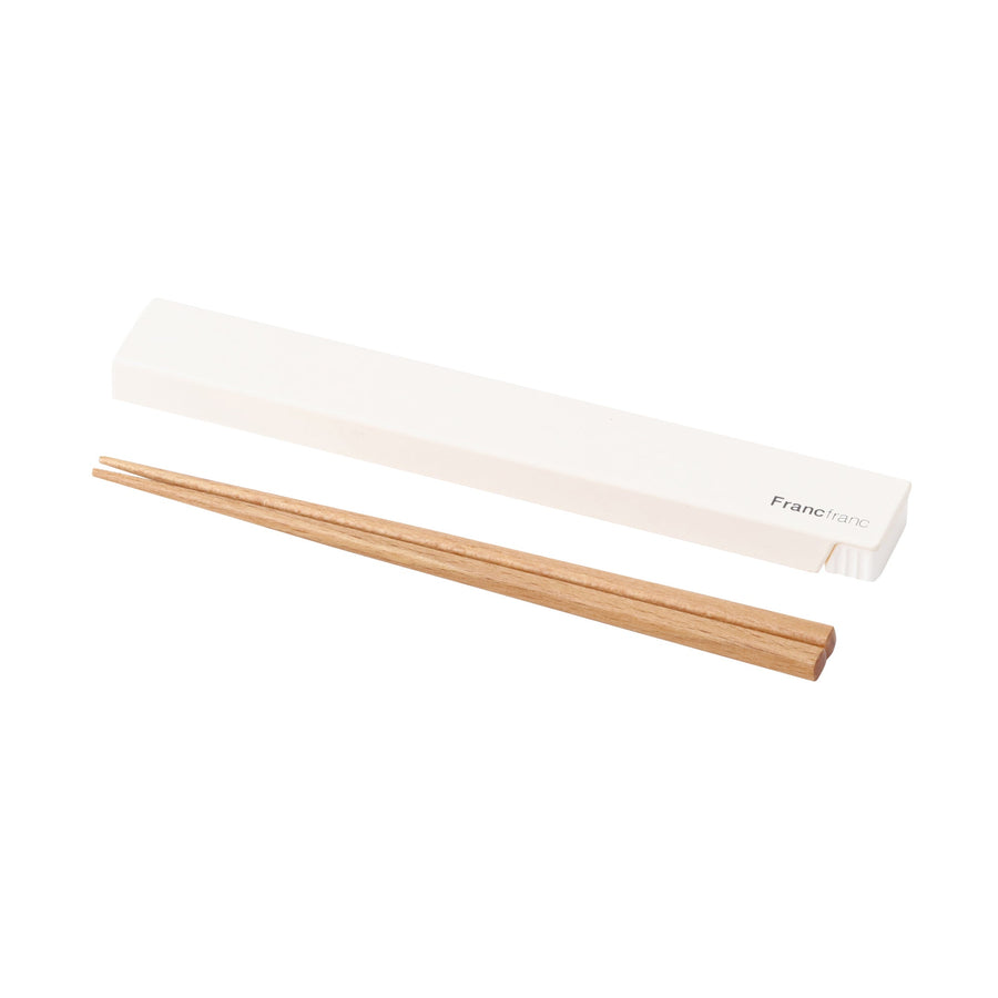 Square chopstick case set, white