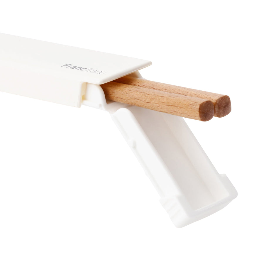 Square chopstick case set, white