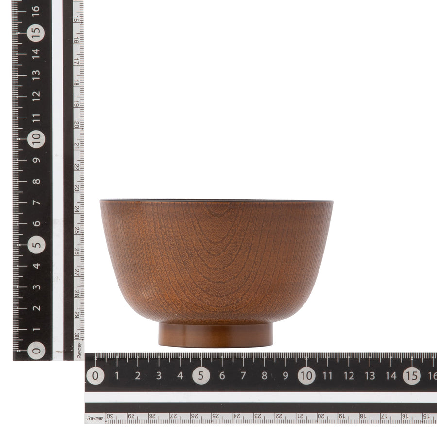 Yamanaka-nuri Kyoto-style Zelkova wood grain soup bowl, brown