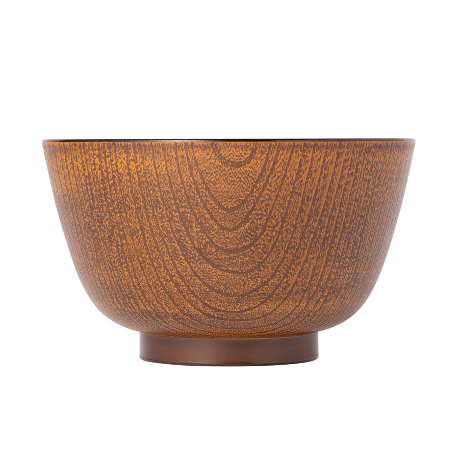 Yamanaka-nuri Kyoto-style Zelkova wood grain bowl, brown