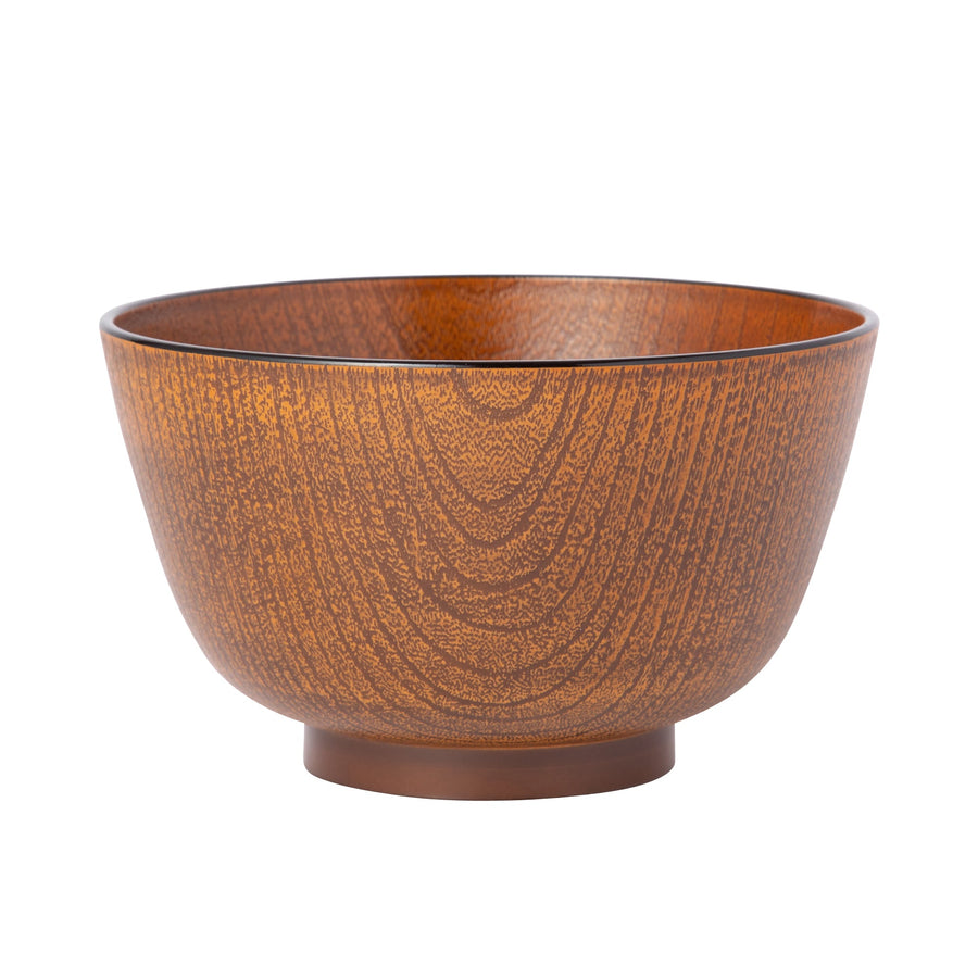 Yamanaka-nuri Kyoto-style Zelkova wood grain bowl, brown