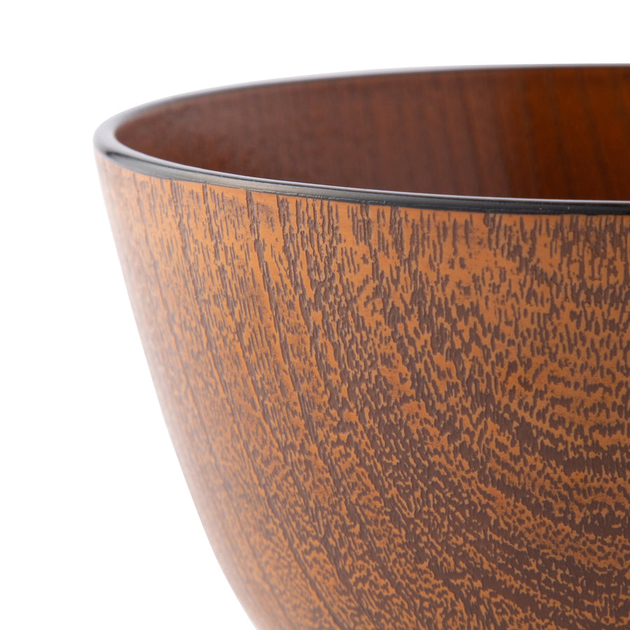 Yamanaka-nuri Kyoto-style Zelkova wood grain bowl, brown