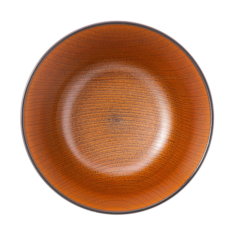 Yamanaka-nuri Kyoto-style Zelkova wood grain bowl, brown