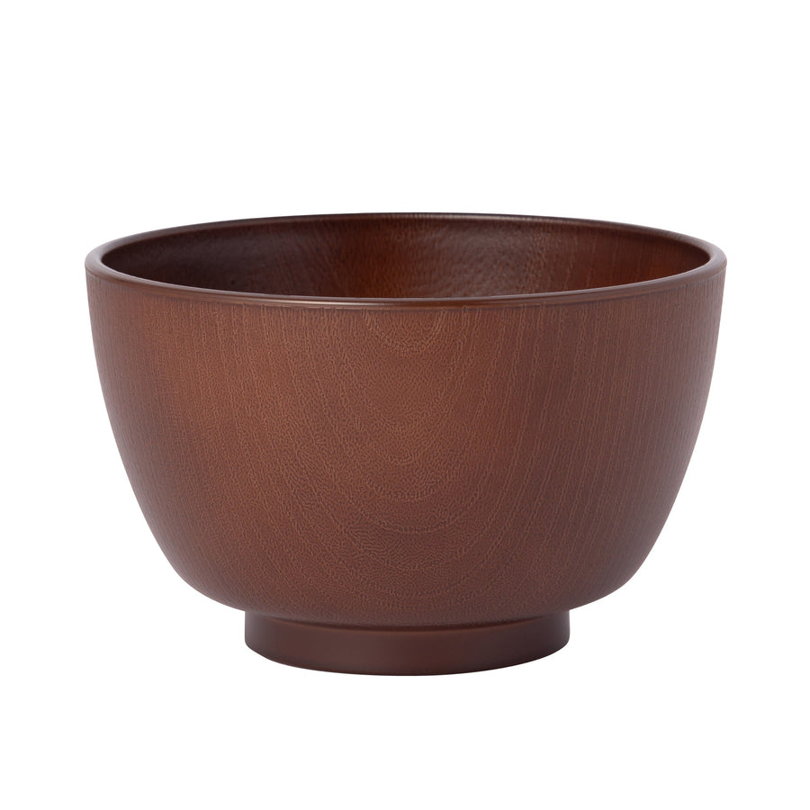 Yamanaka-nuri Koma-gata woodgrain soup bowl, dark brown