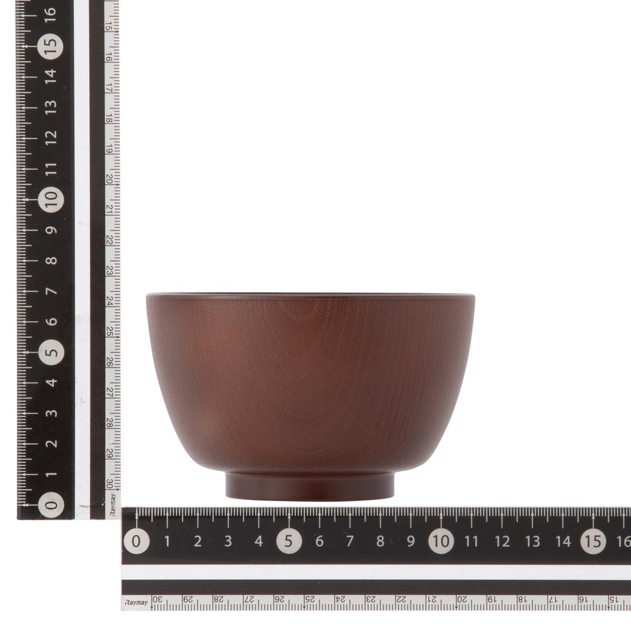 Yamanaka-nuri Koma-gata woodgrain soup bowl, dark brown