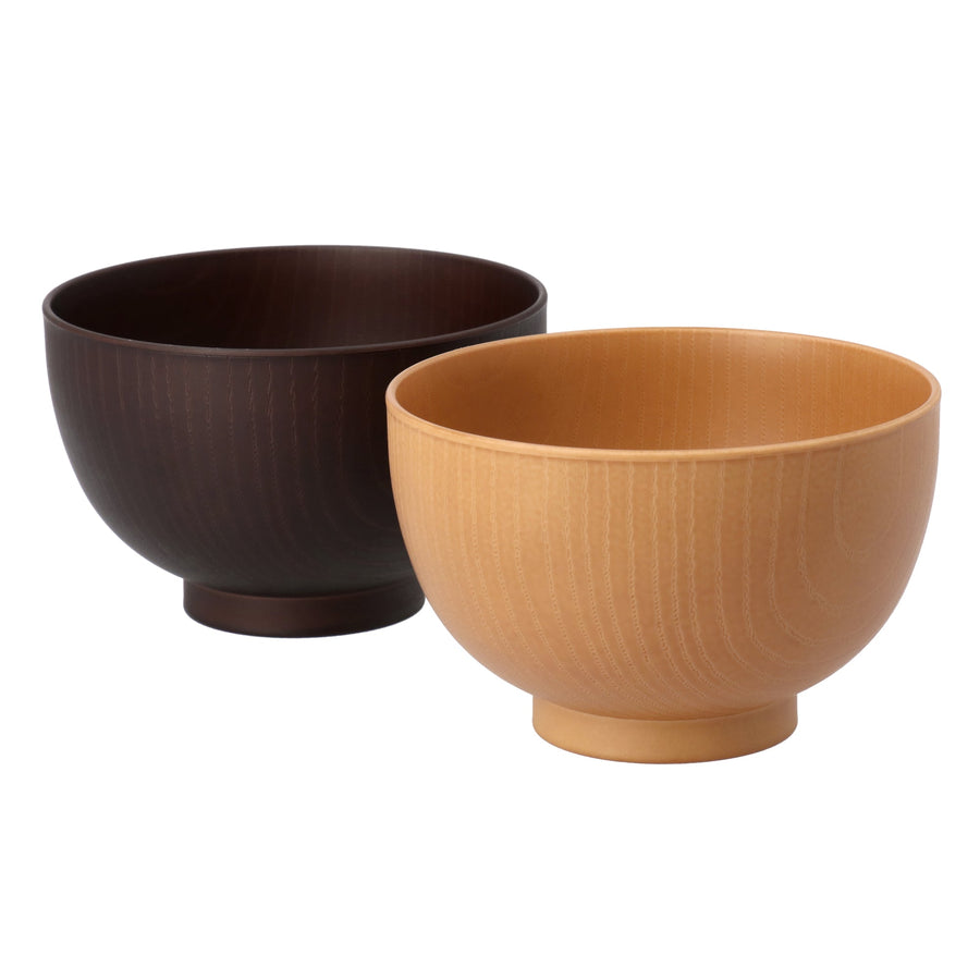 Yamanaka-nuri Kyoto-style wood grain soup bowl, medium size, natural