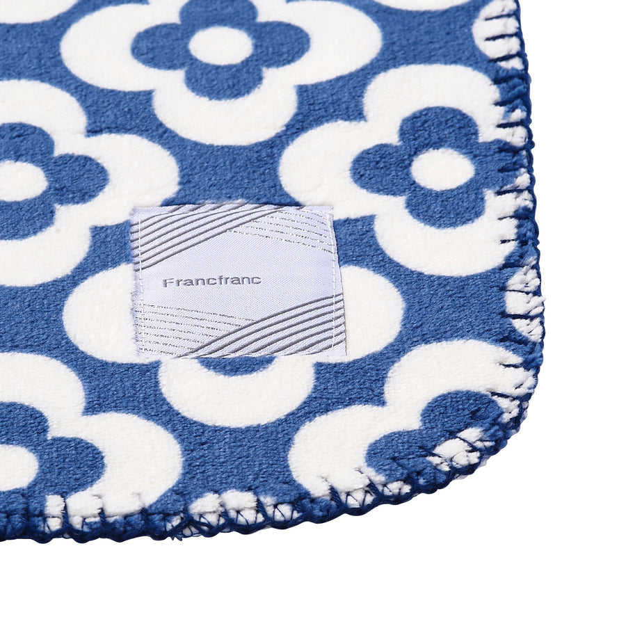 Flower reversible blanket S (lap blanket) 1200 x 700 Blue