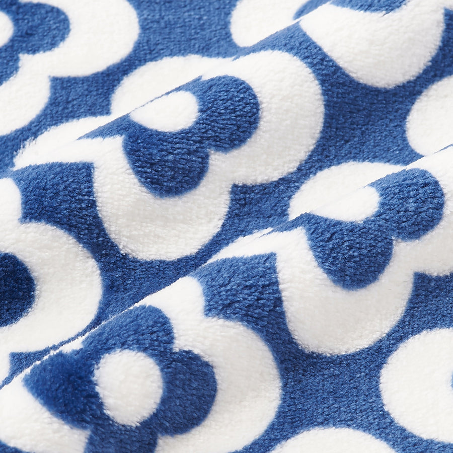 Flower reversible blanket S (lap blanket) 1200 x 700 Blue