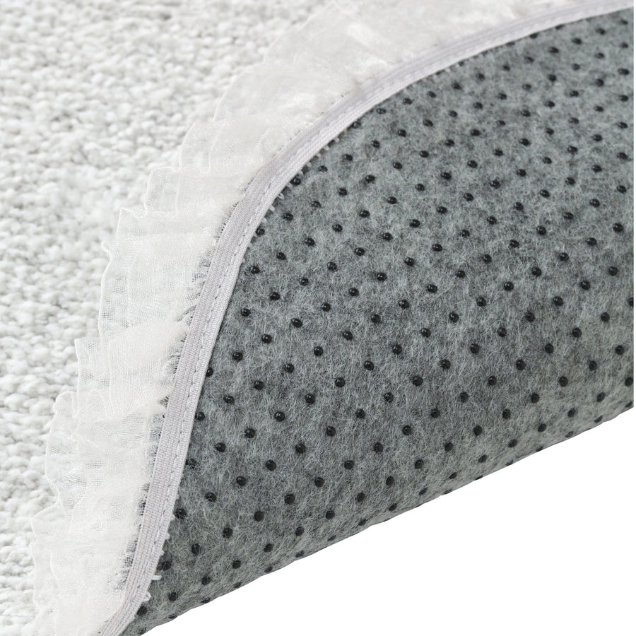 Frilled long mat, grey, 1200 x 450