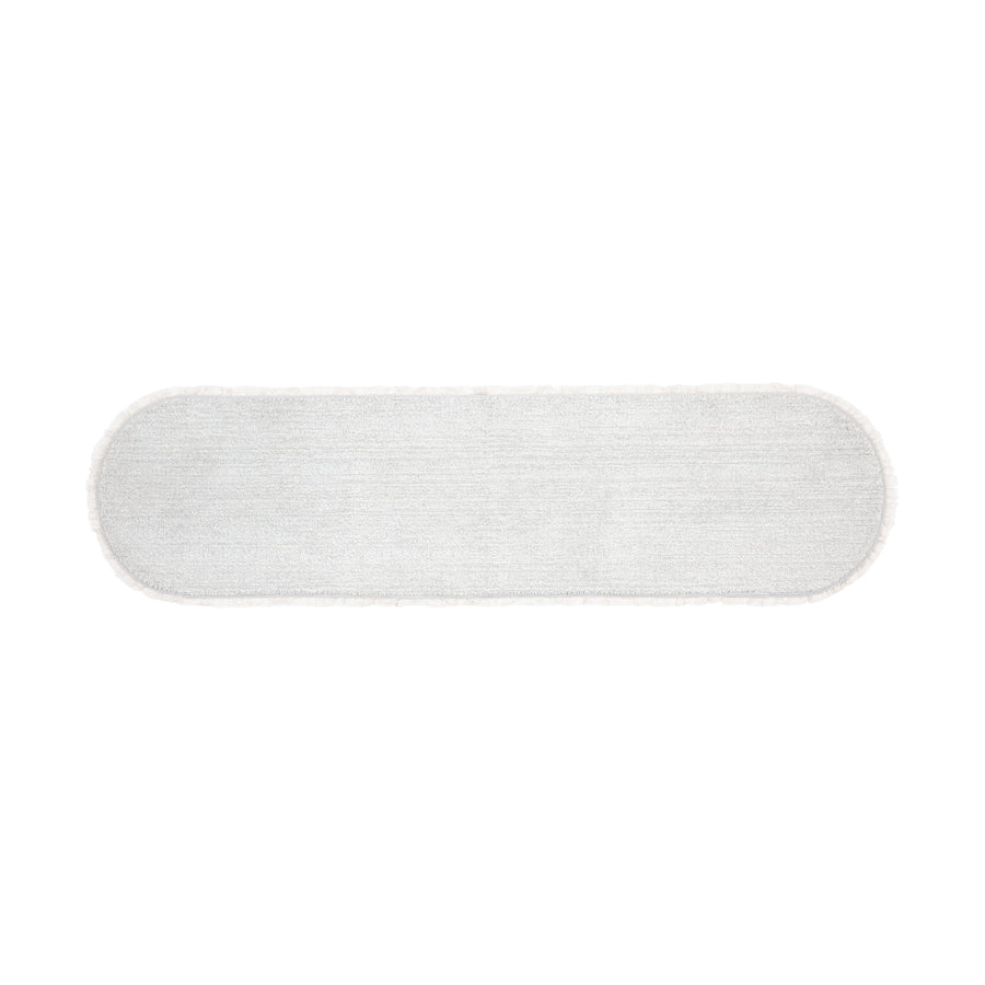 Frilled long mat, grey, 1800 x 450