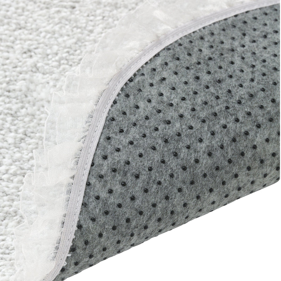 Frilled long mat, grey, 1800 x 450