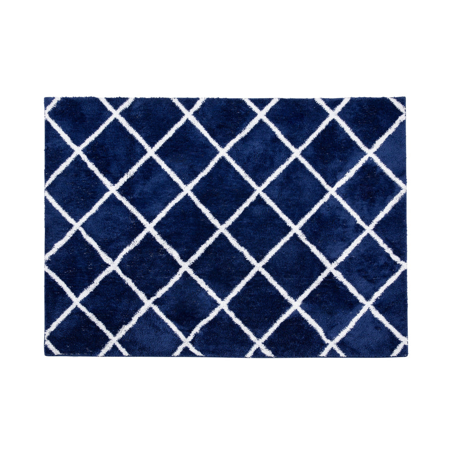 Mira Diamond Rug M Navy 1900 x 1350