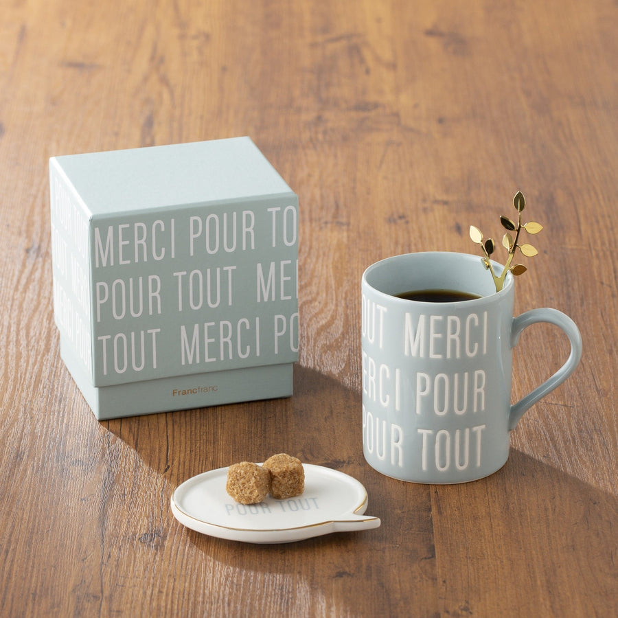 Merci Message Mug Ivory