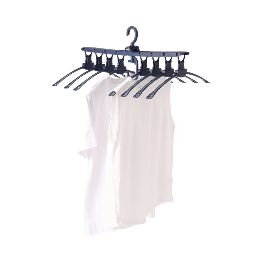 One-touch 8-piece hanger, navy