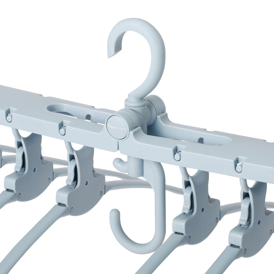 One-touch 8-piece hanger, light blue