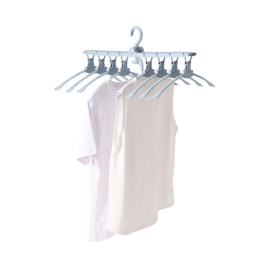 One-touch 8-piece hanger, light blue