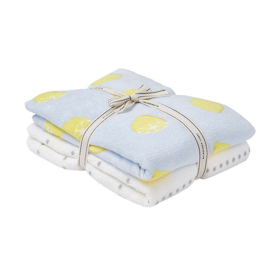 Quick Dry Bath Towel Lemon &amp; Line Dot (Set of 2)