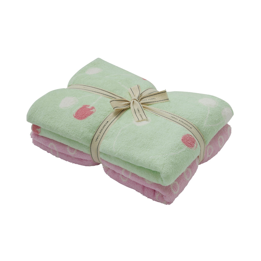 Quick Dry Bath Towel Cherry &amp; Ring (Set of 2)