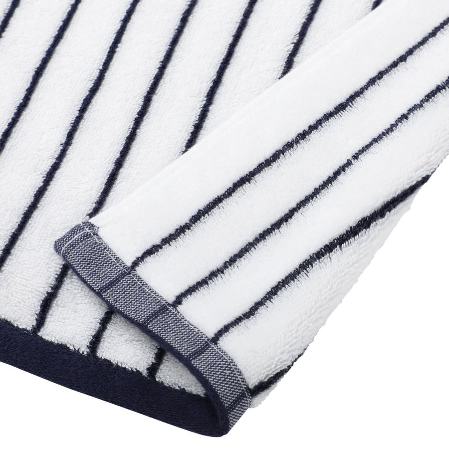 Antibacterial Soft Striped Face Towel, Navy