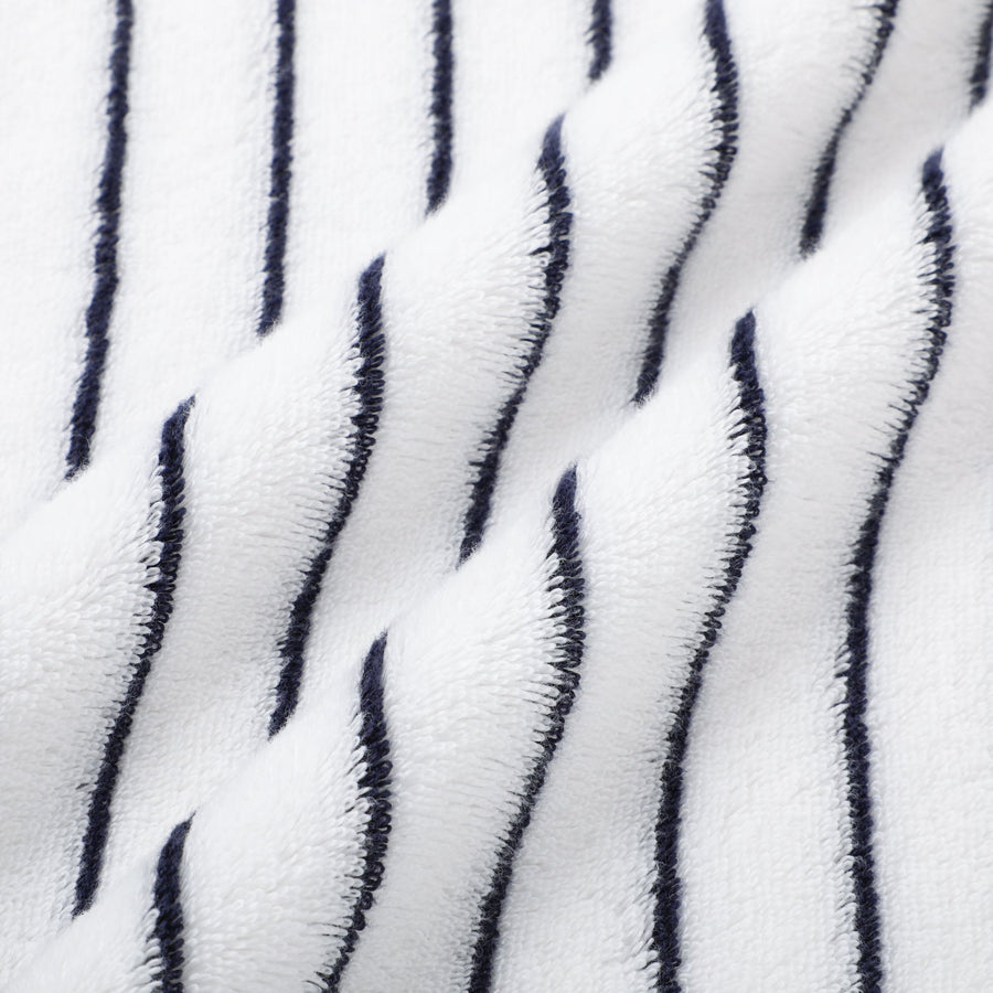 Antibacterial Soft Striped Face Towel, Navy