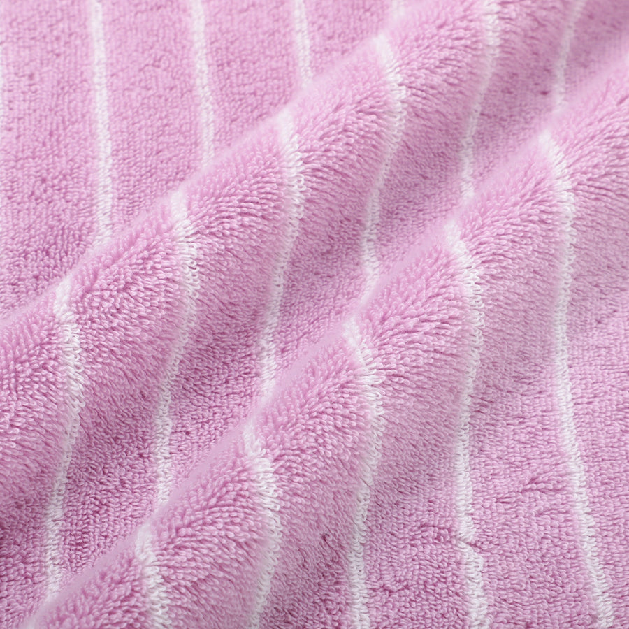 Antibacterial Soft Striped Bath Towel Pink