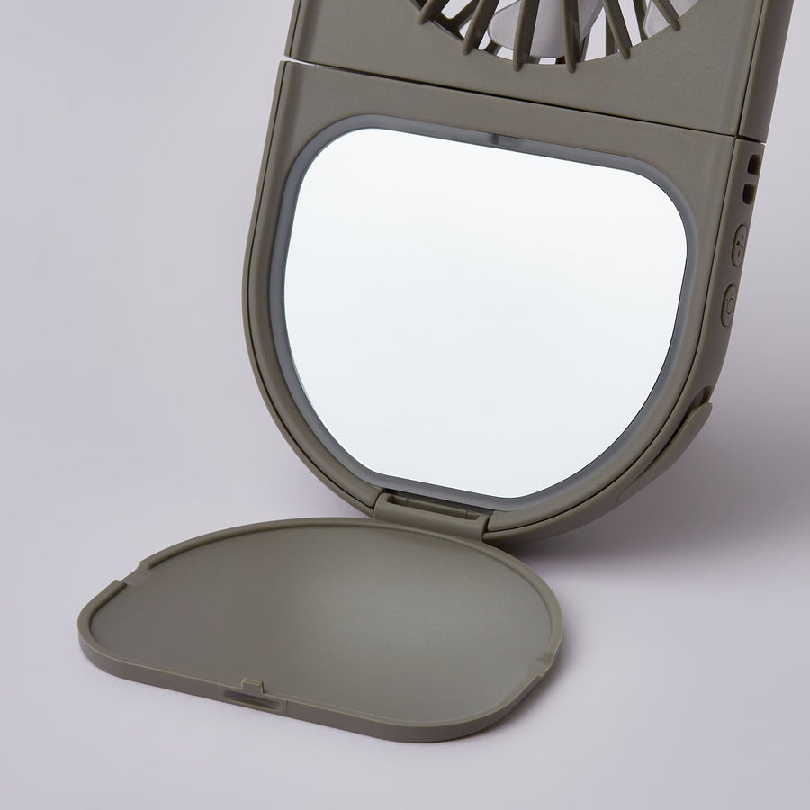 LEDミラー付スリムファン グレー