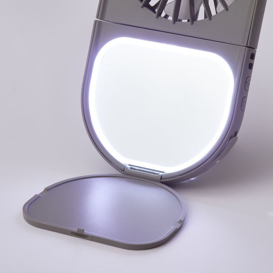 LEDミラー付スリムファン グレー