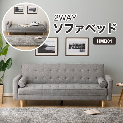 Cushioned sofa bed (HM01B GY)