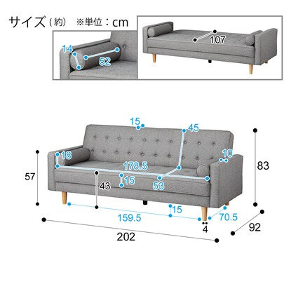 Cushioned sofa bed (HM01B GY)