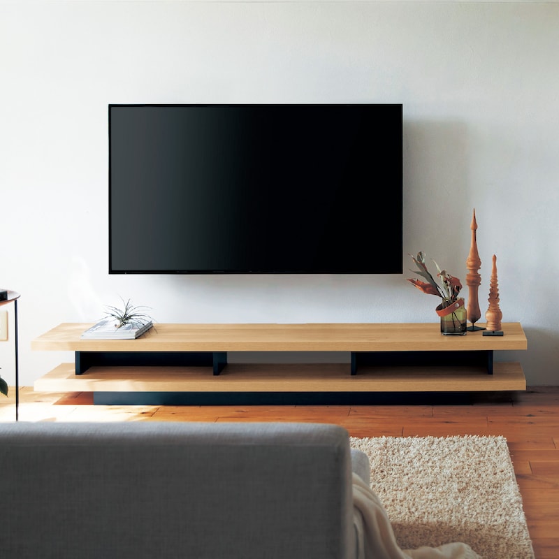 A low TV stand with a focus on a clean look