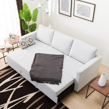 3-seater upholstered sofa bed (Noark 2S GY)