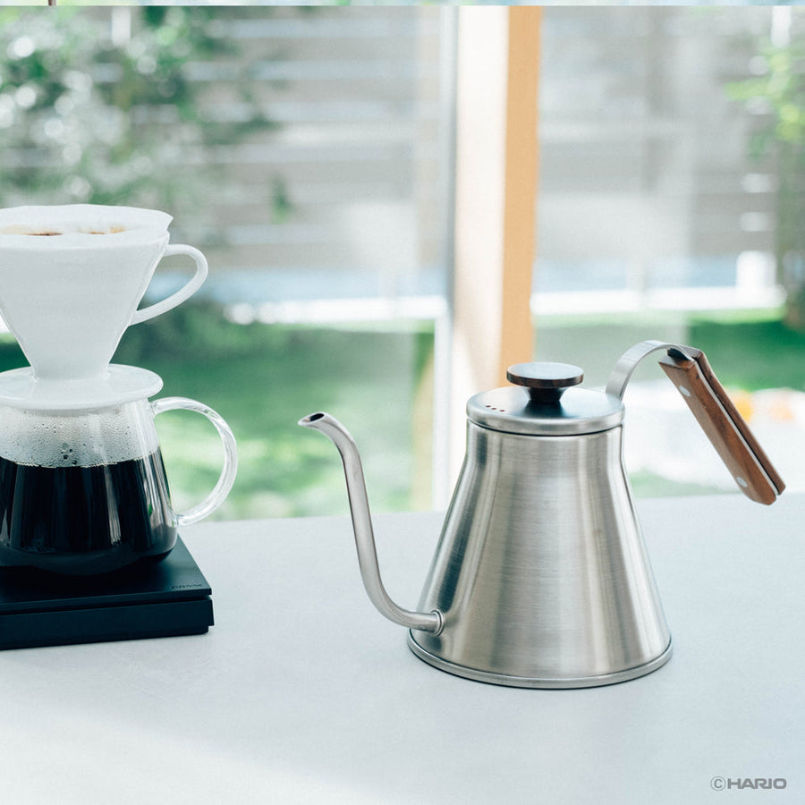 V60 ドリップケトル・ウッド 120ml ヘアラインシルバー