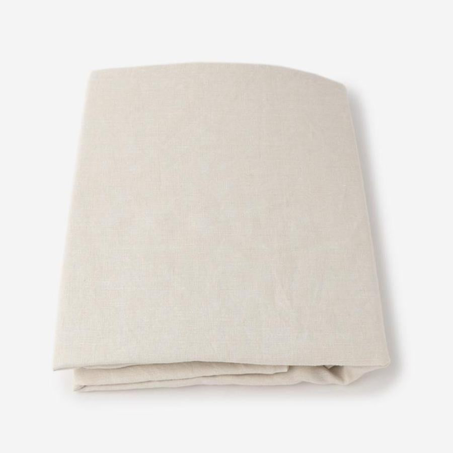 WASH LINEN Fitted Sheet FOG WHITE [SQ]