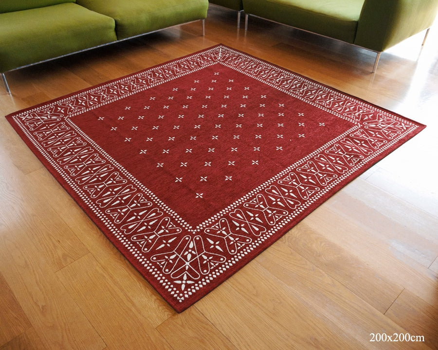 Cross Bandana Rug Burgundy クロスバンダナラグ バーガンディ 140×100cm